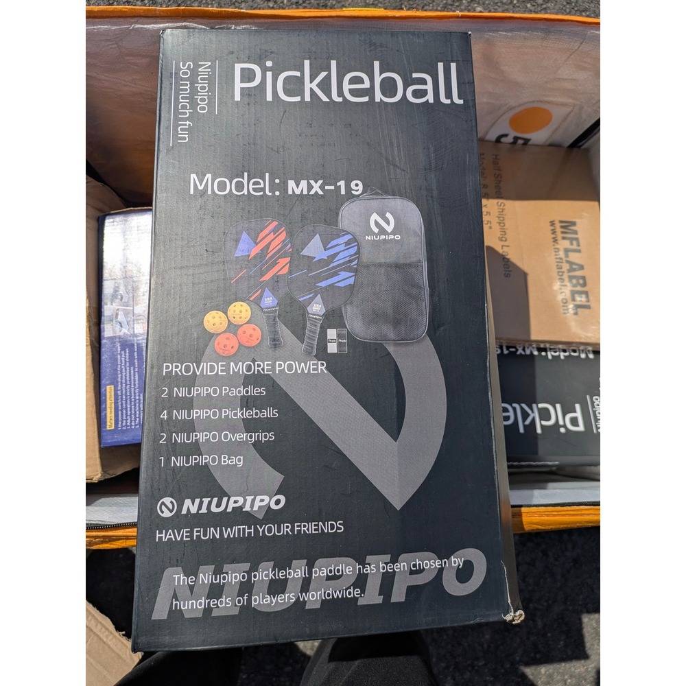 Niupipo MX-19 Pickleball Paddle‎ Set 2 Fiberglass Paddles 4 Balls Bag USAPA New